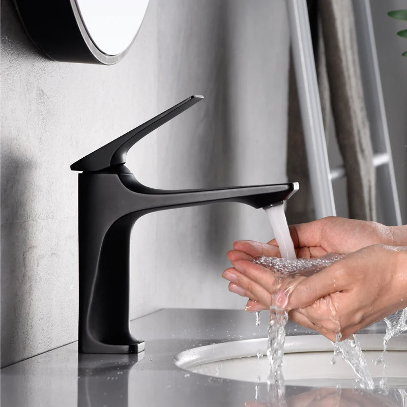 Gun Grey Modern Bathroom Basin Faucet