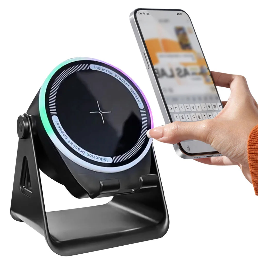 3-in-1 Bluetooth Speaker Phone Power Bank Rotatable Wireless Speaker Phone Stand with Anti-Slip Pads For Video Meeting Live