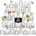 Bud Vase Set of 32PCS Wedding Centerpieces for Tables,Mini Clear Bud Vases for Flowers,Small Flower Vases Suitable for Birthday
