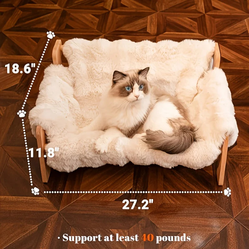 Elevated Modern Cat & Dog Sofa Chair with Thick, Wide Wood Frame, (Suitable for cats & small Dogs