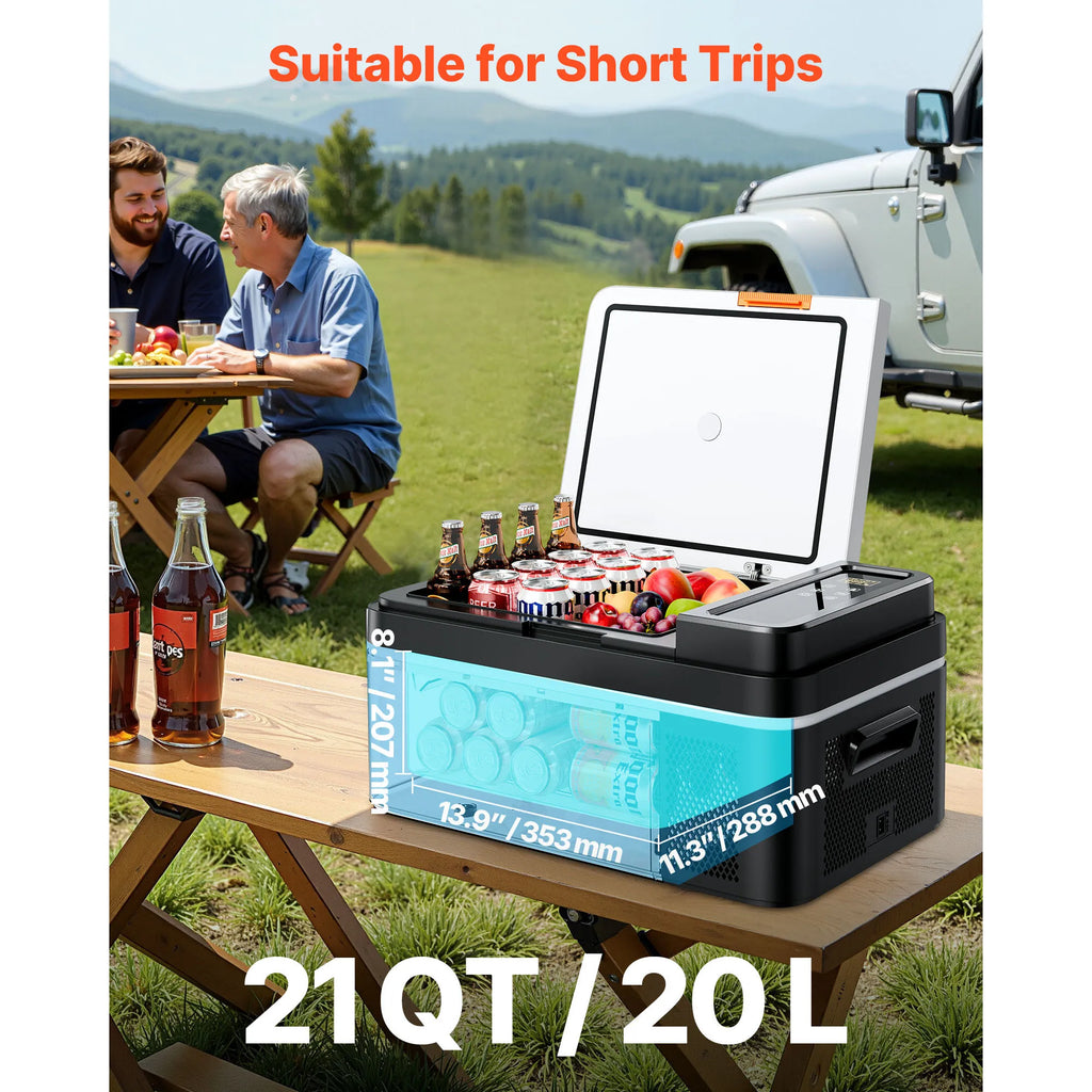 20L Portable Refrigerator Freezer Electric Compressor Car Cooler with 12/24v DC & 110-240v AC for Kitchen and Bar