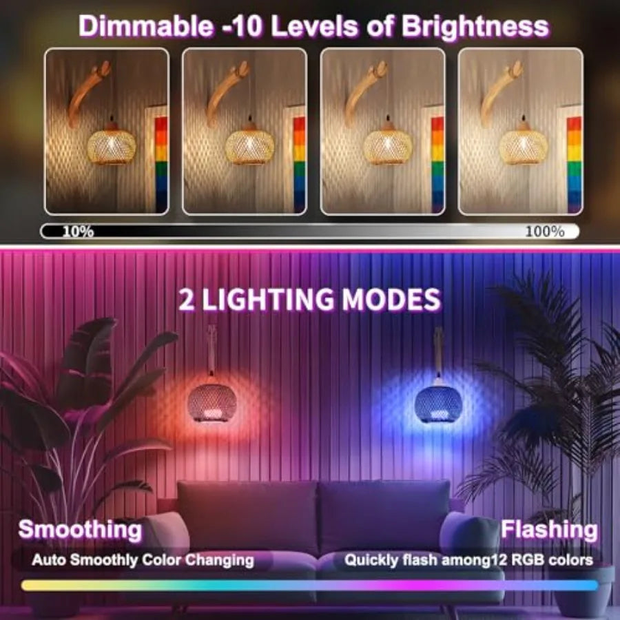 Boho Rechargeable Battery Operated Wall Sconces Set of Two with Remote, Dimmable Wireless Wall Light