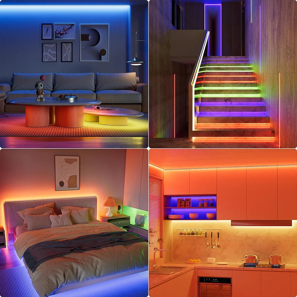 GREATWALL WIFI 100 foot LED strip, music synchronous color change, room, home, party decoration APP controller
