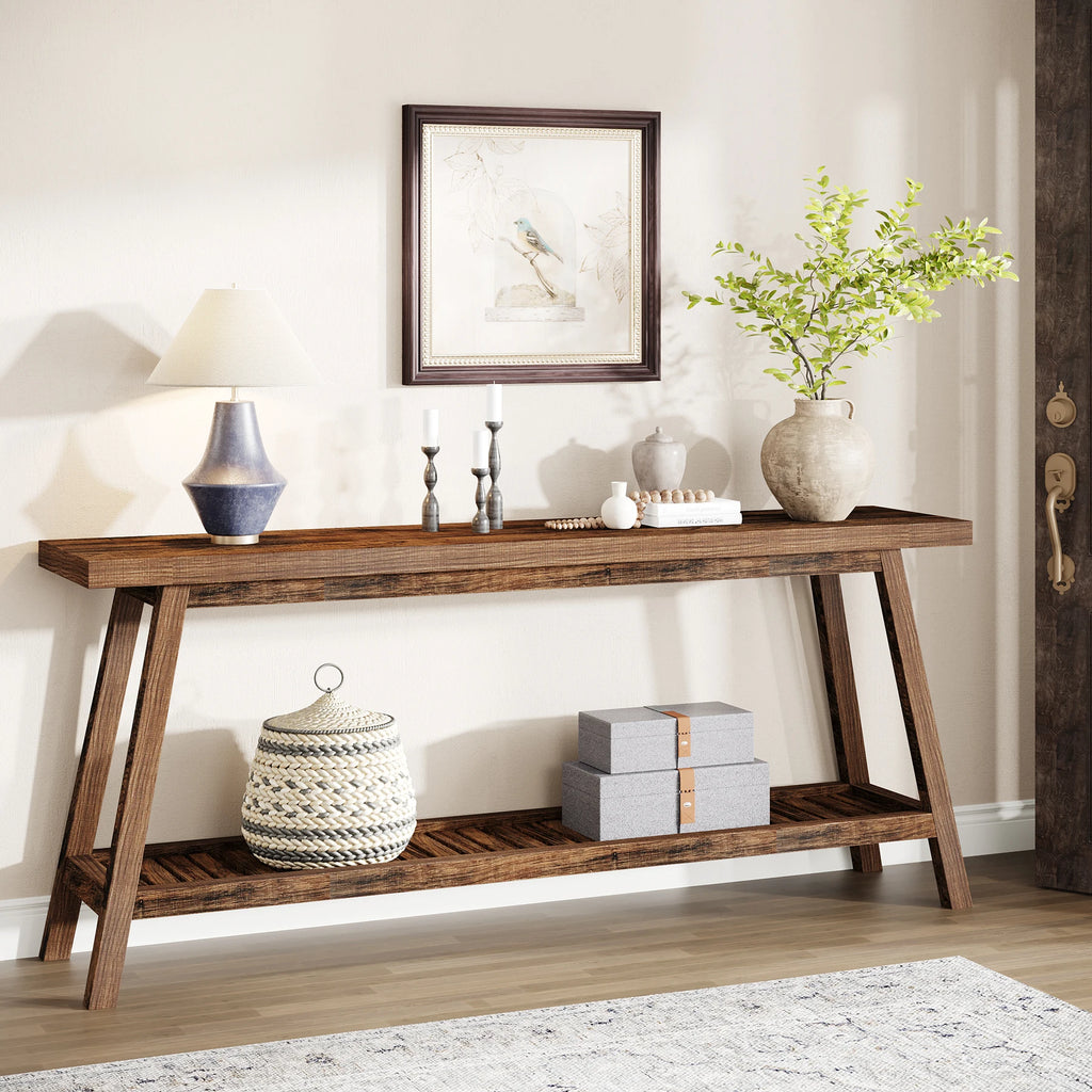 Farmhouse Entryway Table: 70.9 Inches All Wood