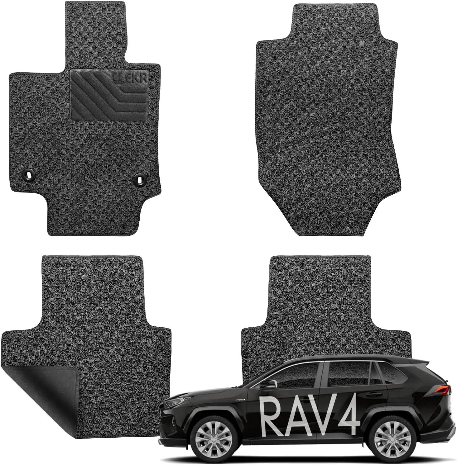 Custom Fit Carpet Mats for  Toyota RAV4 2019-2024 2025 0.5 Inch Thickness Rugs Premium All Weather Anti-Slip Waterproof Mat
