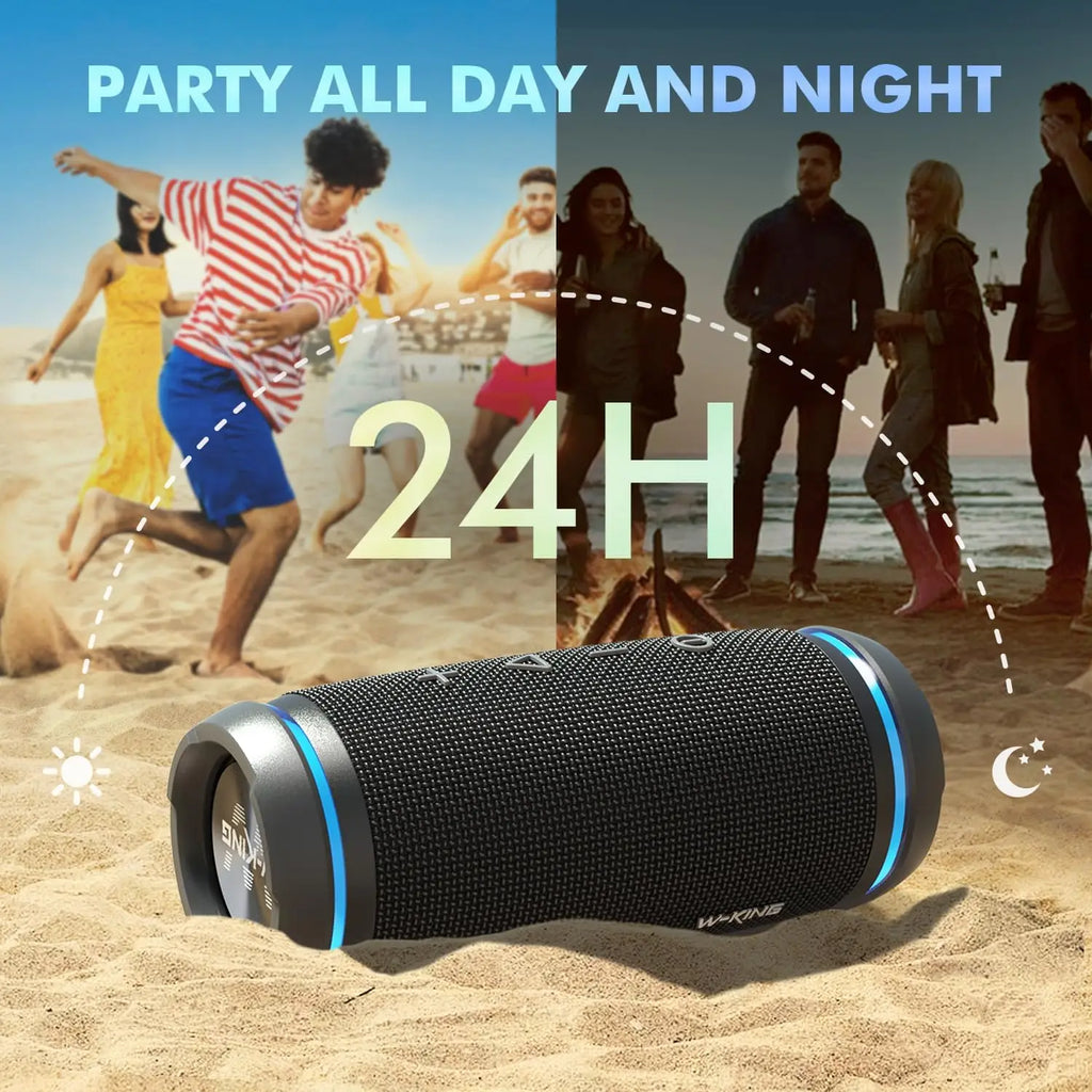 Portable Bluetooth Speaker  360° Surround Hi-Fi Sound,24H Playtime Waterproof
