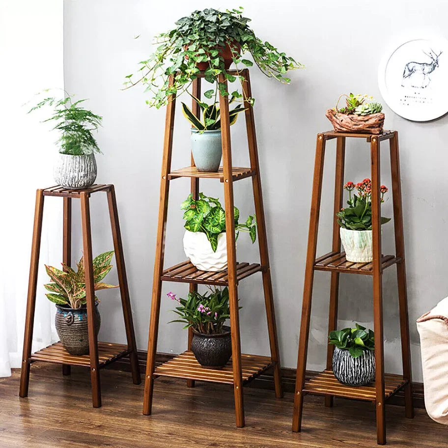 Tiered Bamboo Plant Holder