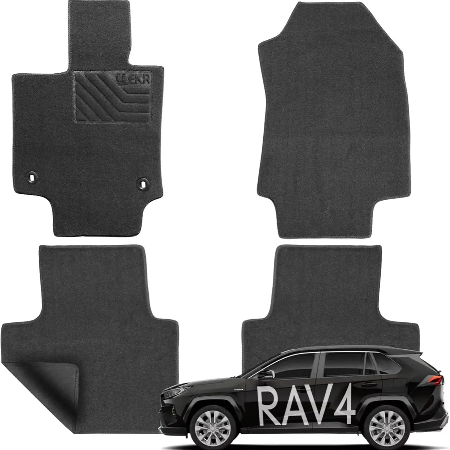 Custom Fit Carpet Mats for  Toyota RAV4 2019-2024 2025 0.5 Inch Thickness Rugs Premium All Weather Anti-Slip Waterproof Mat