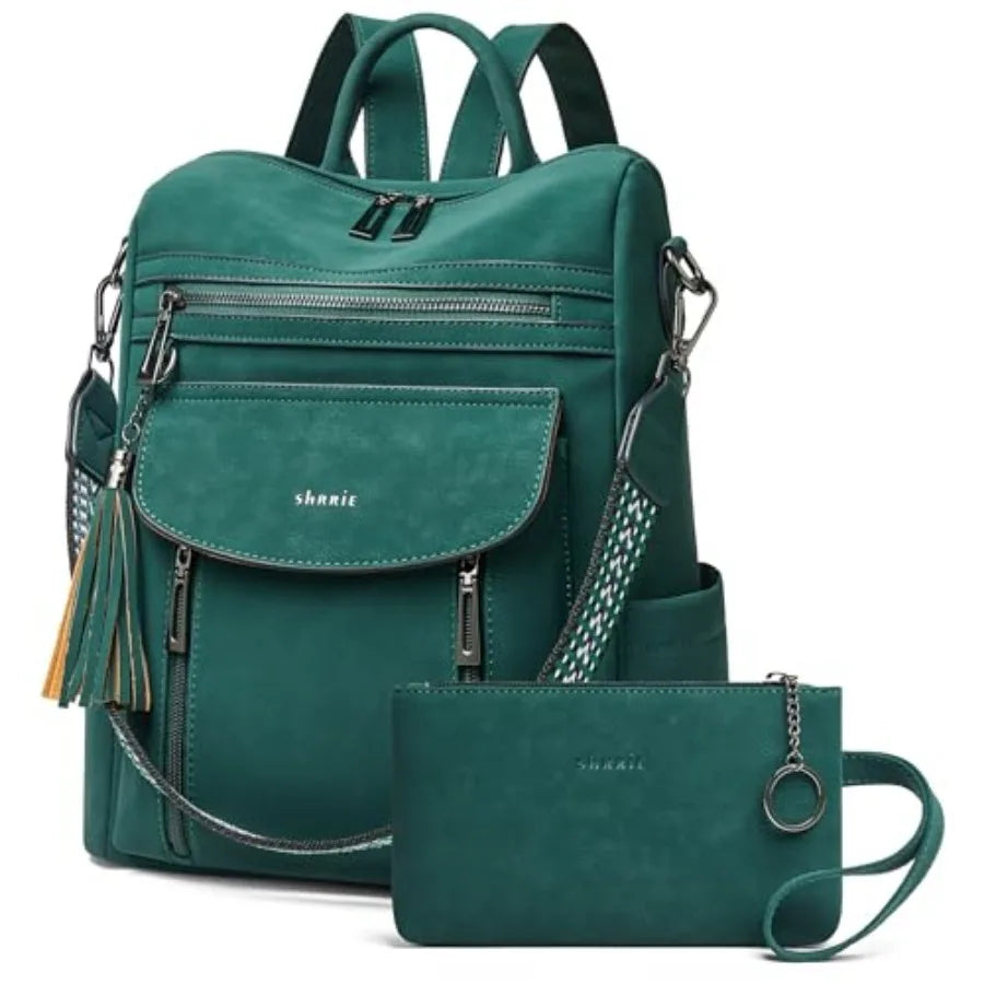 Backpack Purse for Women Fashion Leather Backpack Purse Designer Travel Backpack Convertible Shoulder Bag with Wristlet