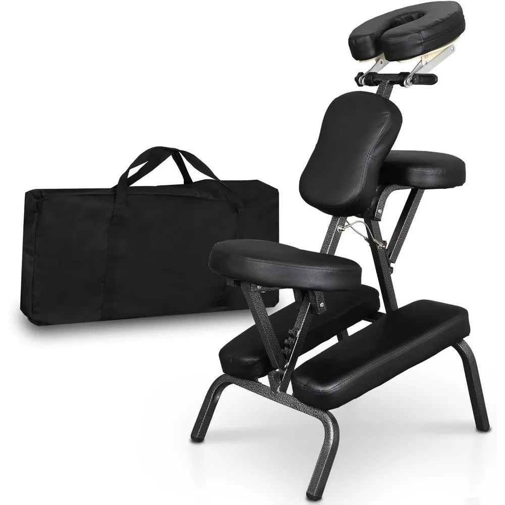Foldable Massage Chair: Adjustable Face Cradle, High-Density Cushion for Travel, Tattoo, Spa - Carry Bag Included