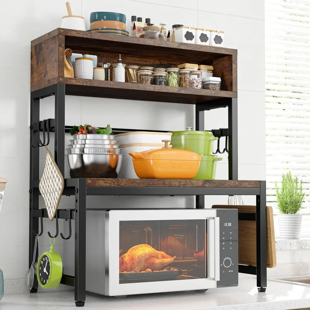 4-Tier Microwave Stand Brown 205LB