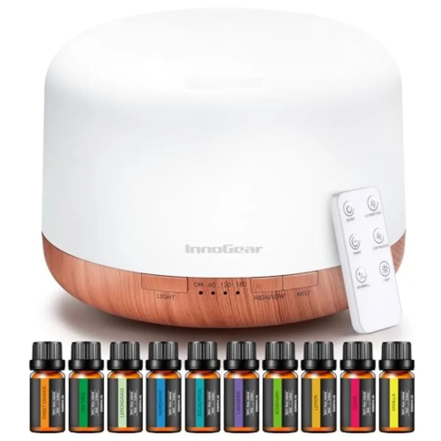 Aromatherapy Diffuser and 10 Essential Oils Set