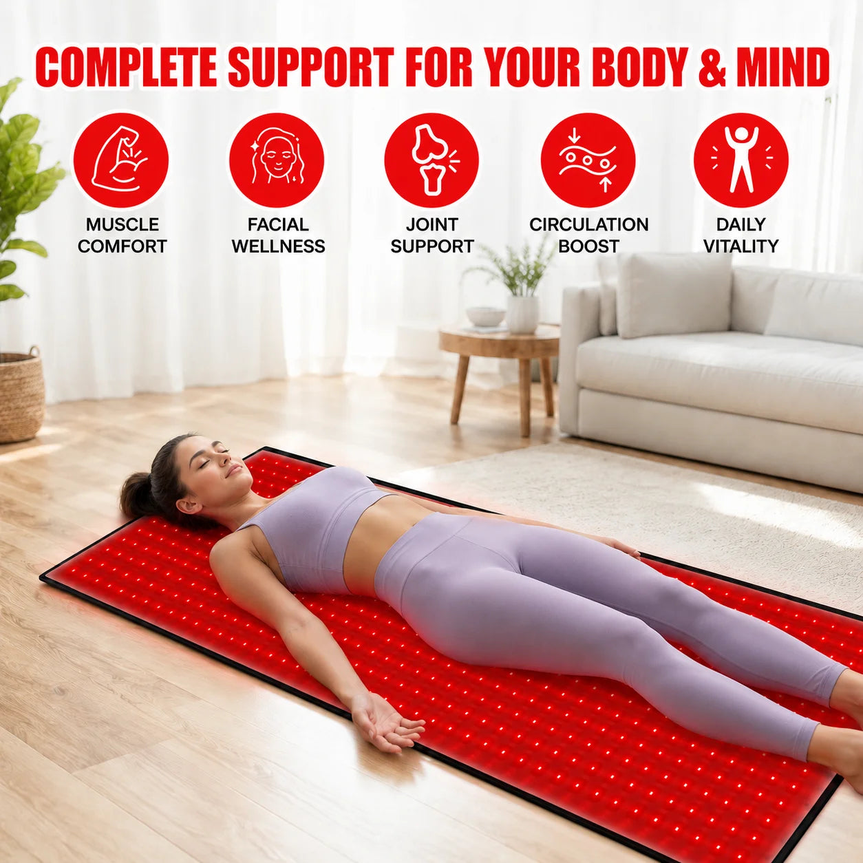 Red Light Therapy Pad Adjustable Timer & Intensity