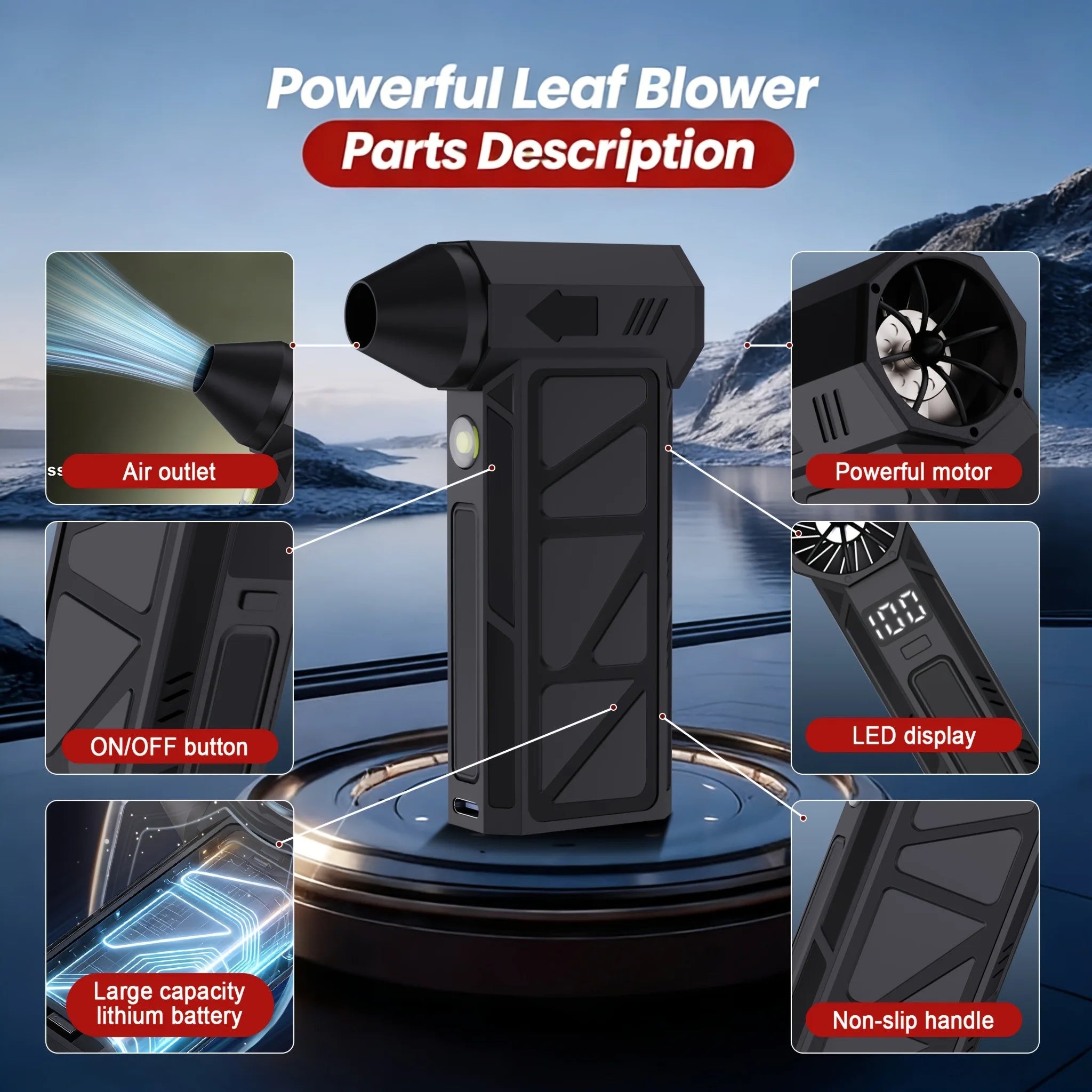 Super Power Electric Air Duster, 4-Gear Adjustable Mini Blower with Fast Charging, Dust Blower for Computer, Keyboard, House, Outdoor and Car