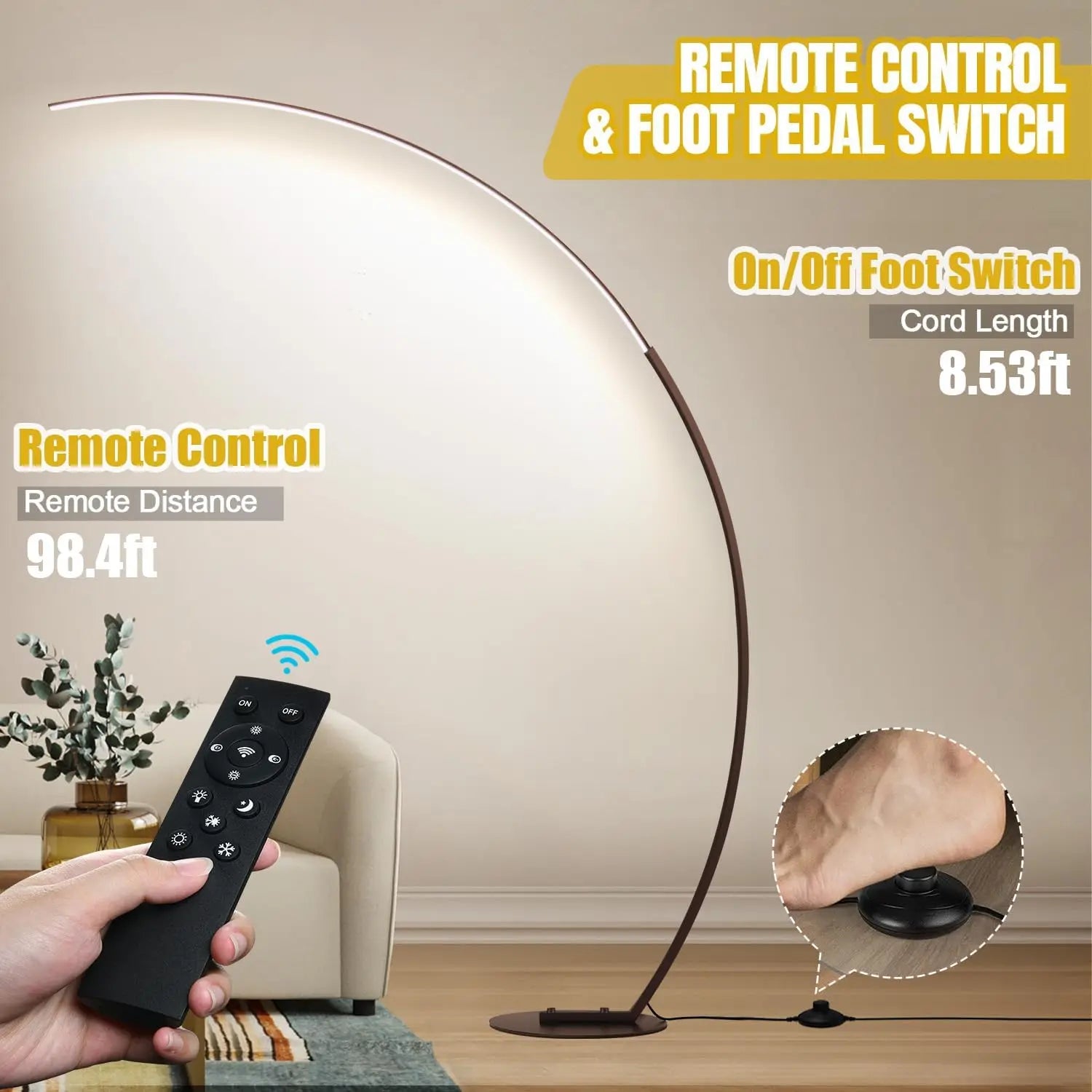 Dimmable LED Floor Lamp with 3 Color Temperatures,