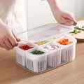 Storage Containers with Lids Airtight Refrigerator Food Fresh Box 6 Pcs Detachable Drain Basket