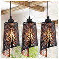 Vintage Mini Pendant Lighting with Finish Rustic Hollow-Carved Small Pendant Light for Kitchen