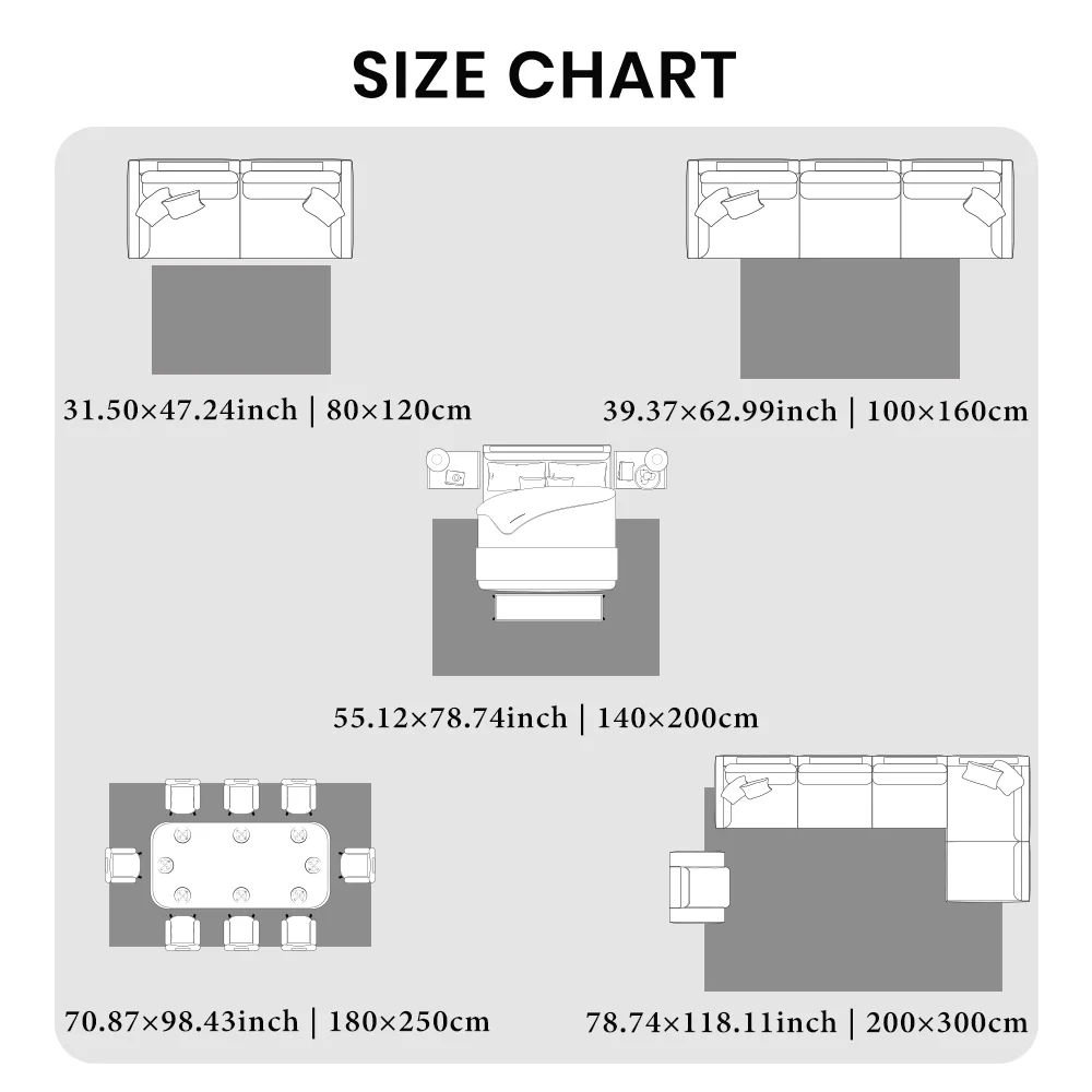 Area Carpet for Bedroom, Modern Short Pile Washable Non-Slip Rug for Living Room, Decor