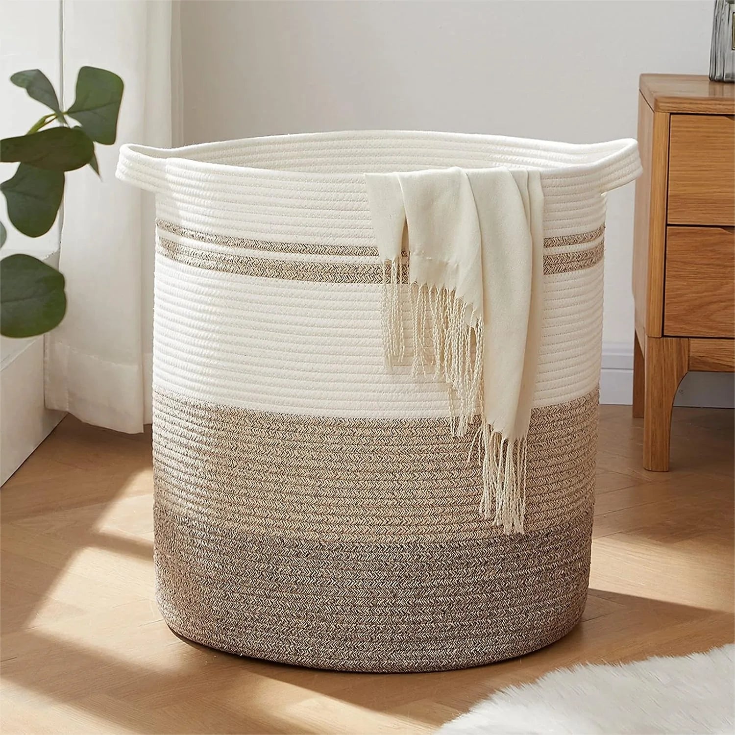 Storage Hamper for Living Room, Toys, Blankets, Clothes, 20x18in, Gradient Yellow