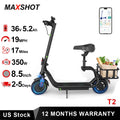 8.5'' Electric Scooter with Seat & Basket 15miles Max Range 19MPH Max LED Lights 265lbs Max Load