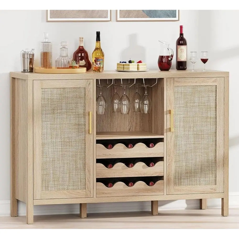 Rattan Wine Bar Cabinet