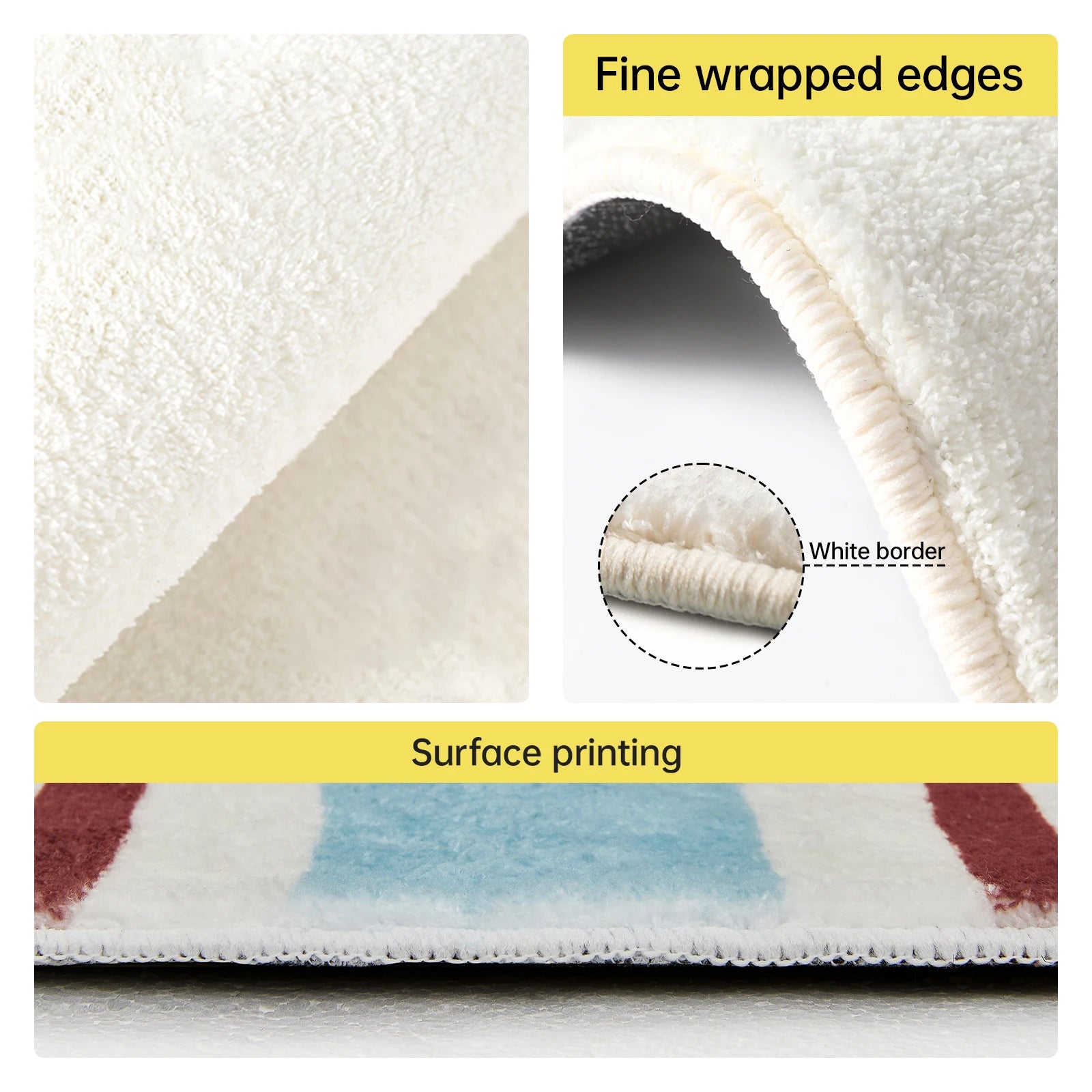 Area Carpet for Bedroom, Modern Short Pile Washable Non-Slip Rug for Living Room, Decor
