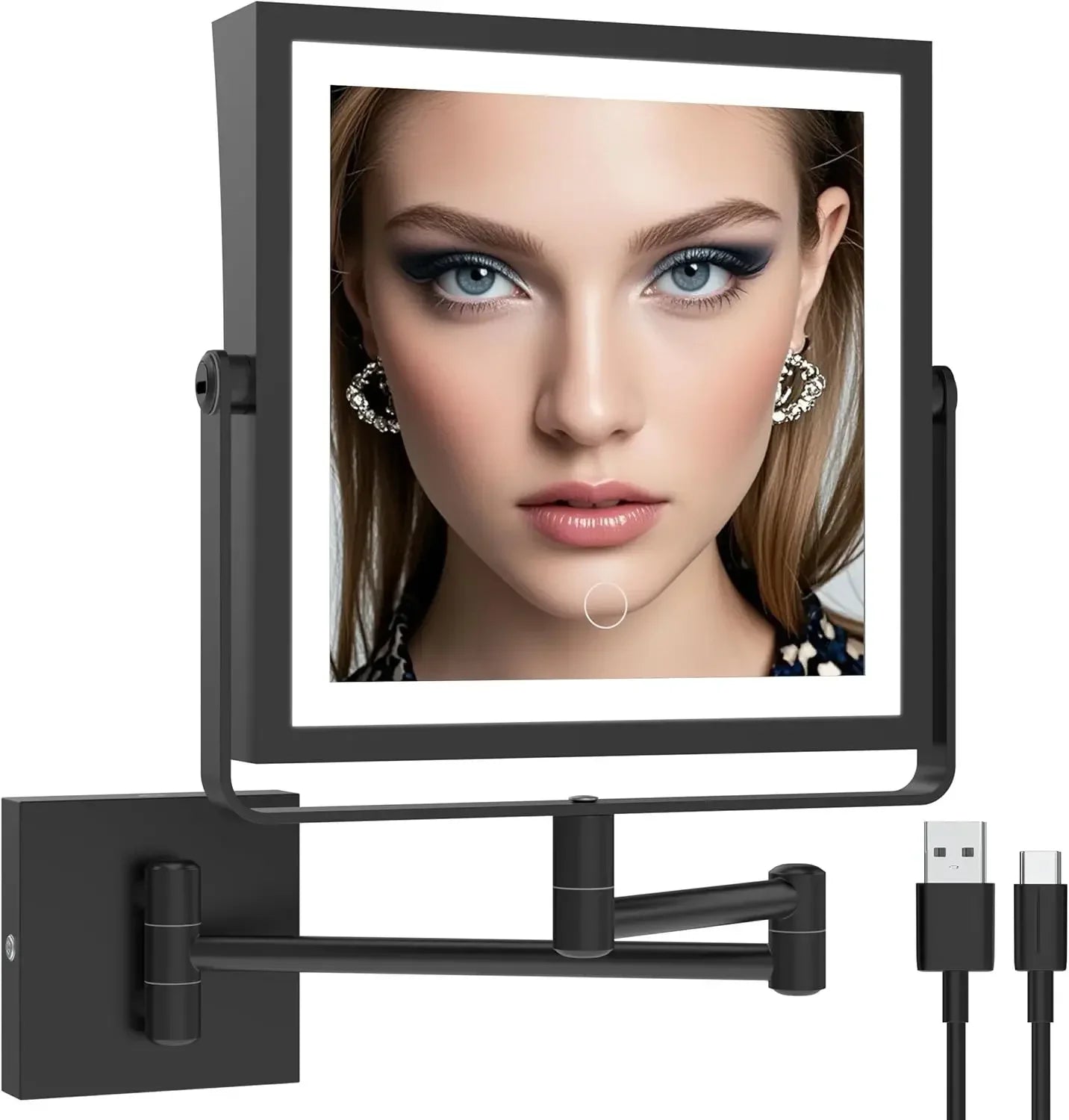 Rechargeable Wall Mounted Makeup Mirror with Lights