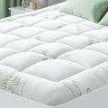 Mattress Topper - Thick Bamboo-Viscose Naturally Cooling Pillow Top Mattress Pad Breathable Fluffy Soft Mattress pad for Back P