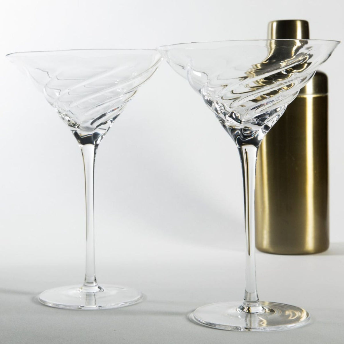Vortex Crystal Martini Glasses – Set of 2 Luxury Stemware