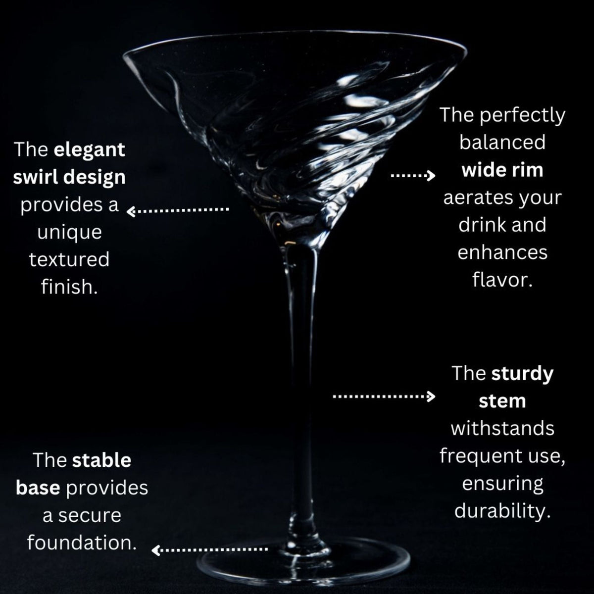 Vortex Crystal Martini Glasses – Set of 2 Luxury Stemware