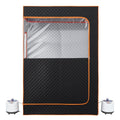 Upgraded Portable Steam Sauna for Home, 2 Person Spa Tent with Foldable Chairs - Black