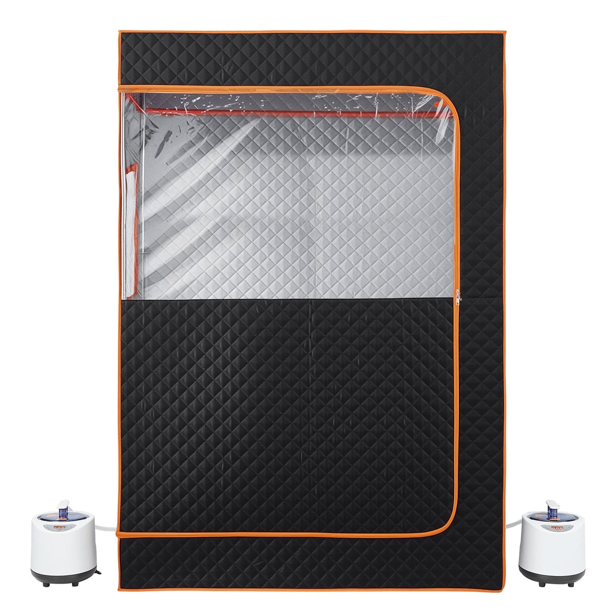 Upgraded Portable Steam Sauna for Home, 2 Person Spa Tent with Foldable Chairs - Black