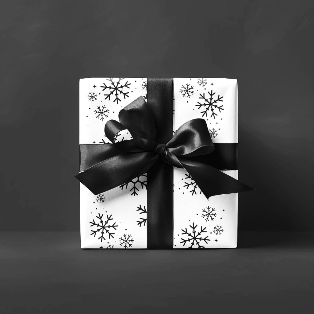 Black Snowflakes Wrapping Paper