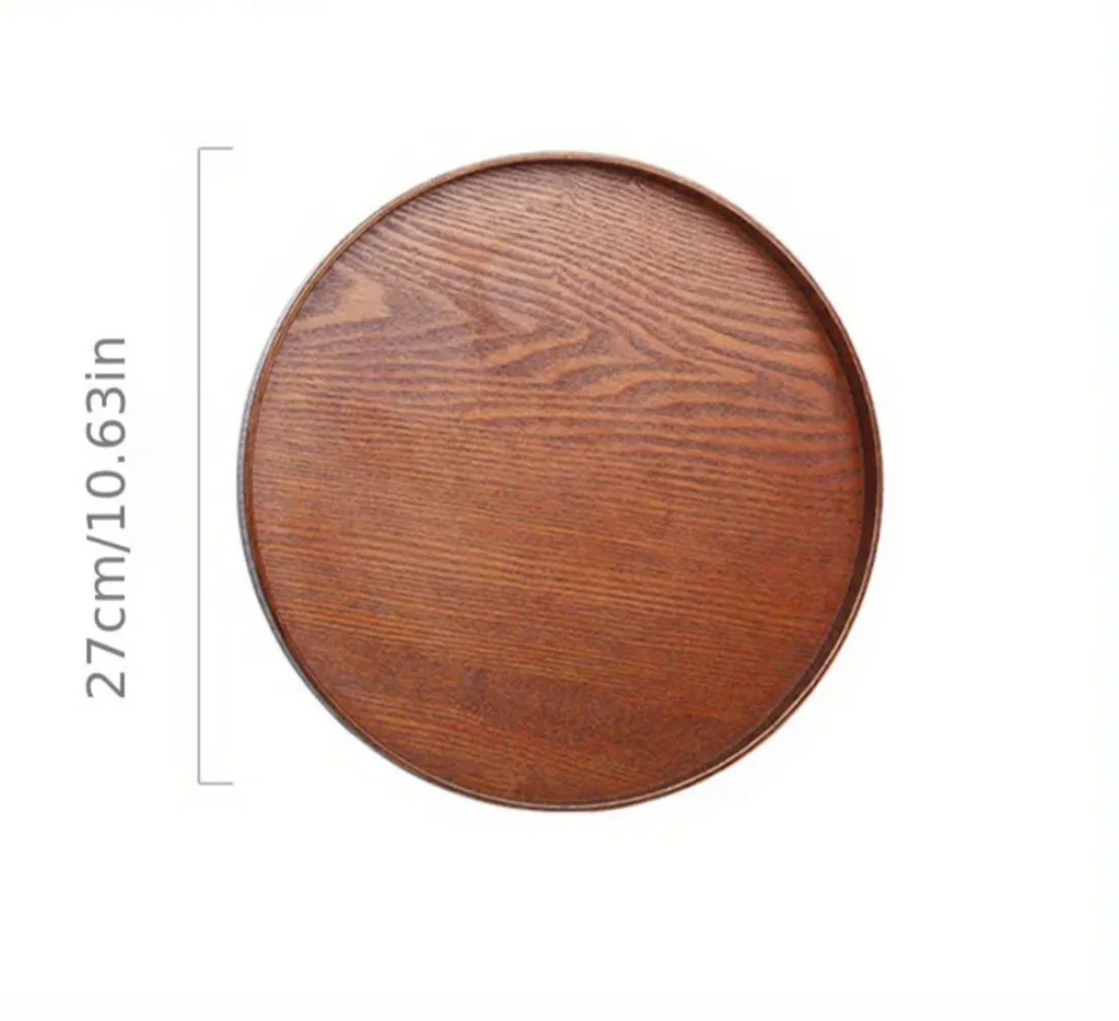 Wooden Serving Tray Round Natural Wood Platter